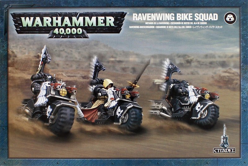 Figurines Warhammer 40K - Escouade Dark Angels Ravenwing - Bikers Space Marine - Occasion
