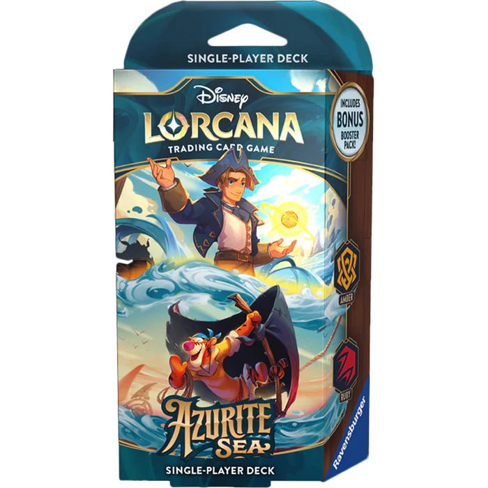 Disney Lorcana Azurite Sea Starter Deck Amber Ruby - Dark Crystal Cards
