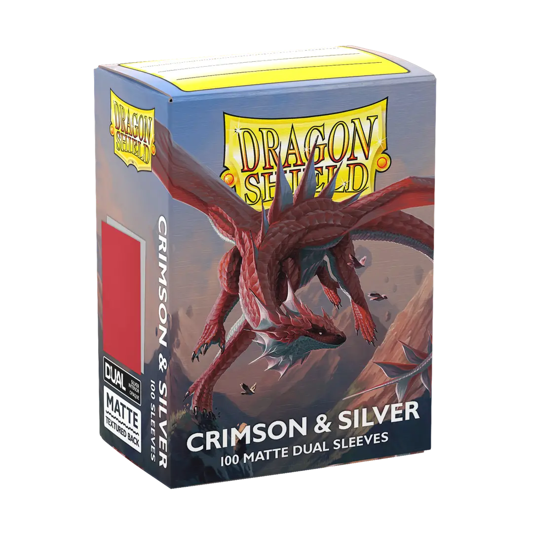 Dragon Shield Dual Sleeve 100ct - Crimson and Silver - Dark Crystal Cards
