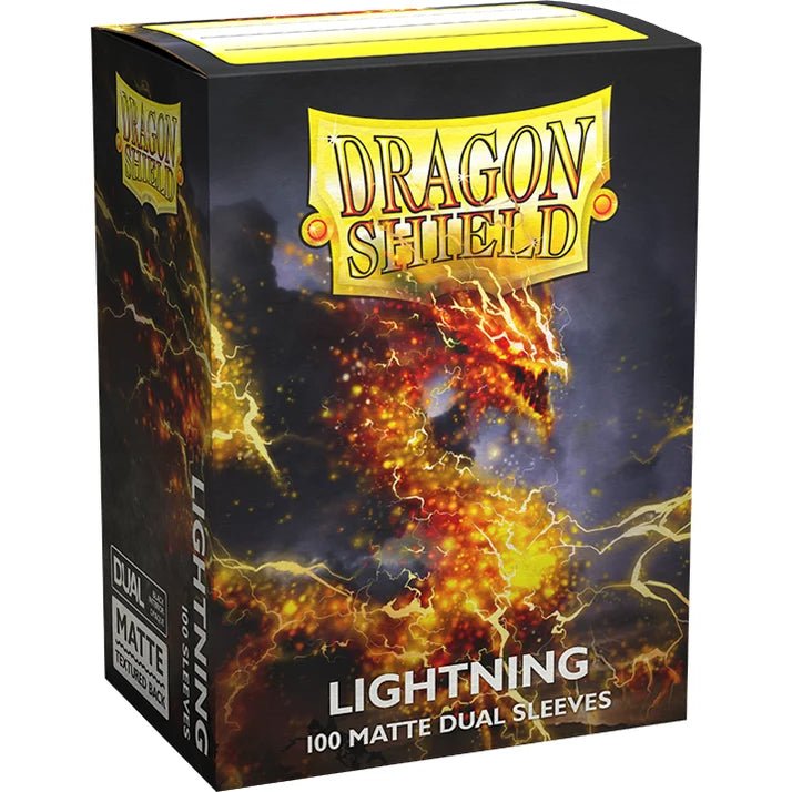 Dragon Shield Sleeves Matte DUAL Lightning (100) (Yellow) - Dark Crystal Cards