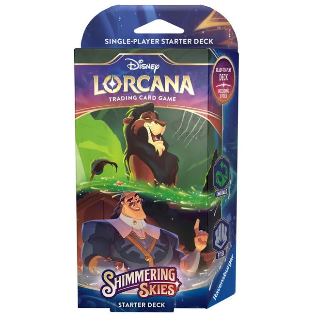 Lorcana Shimmering Skies Starter Deck Emerald/Steel - Dark Crystal Cards