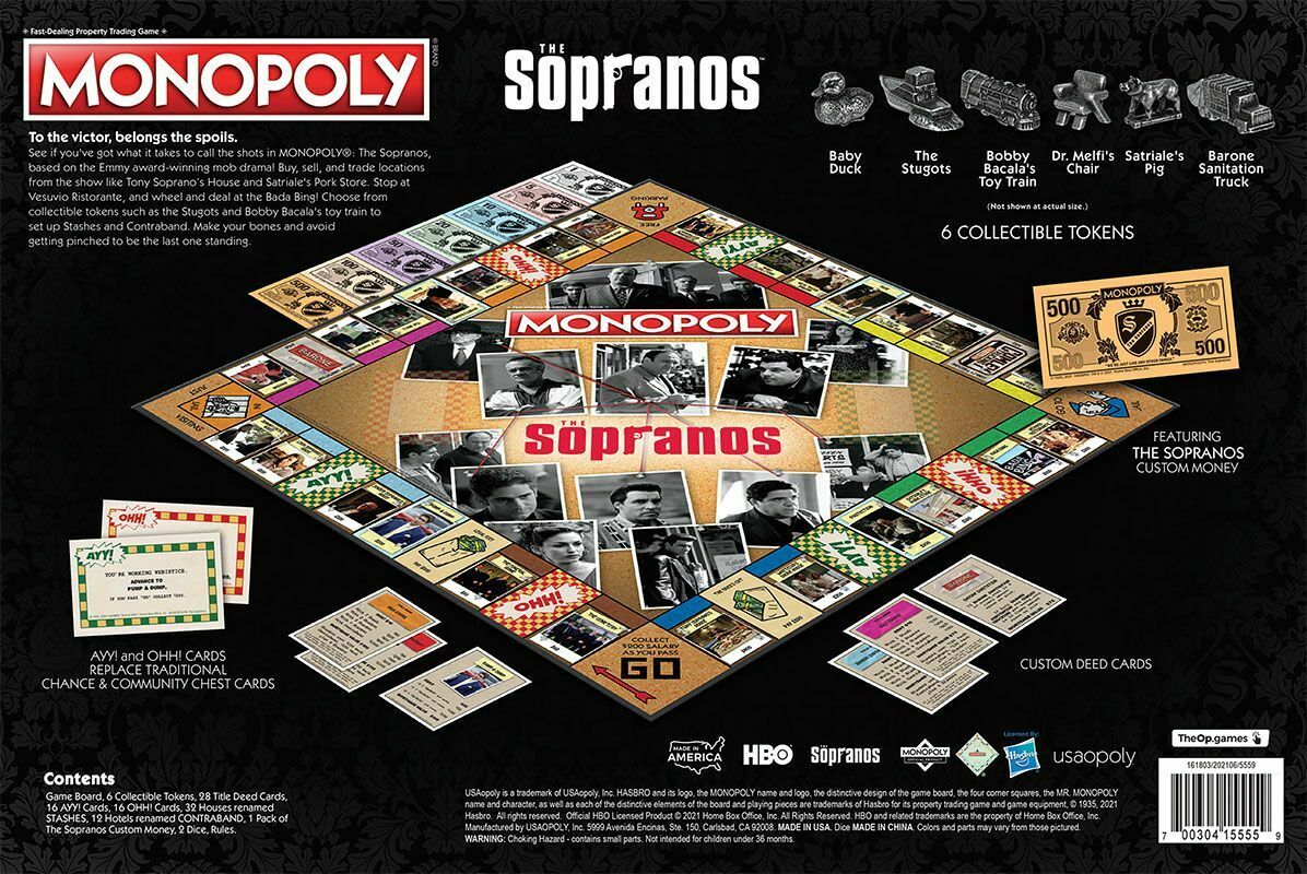 MONOPOLY The Sopranos | Based on HBO Crime Drama The Sopranos
