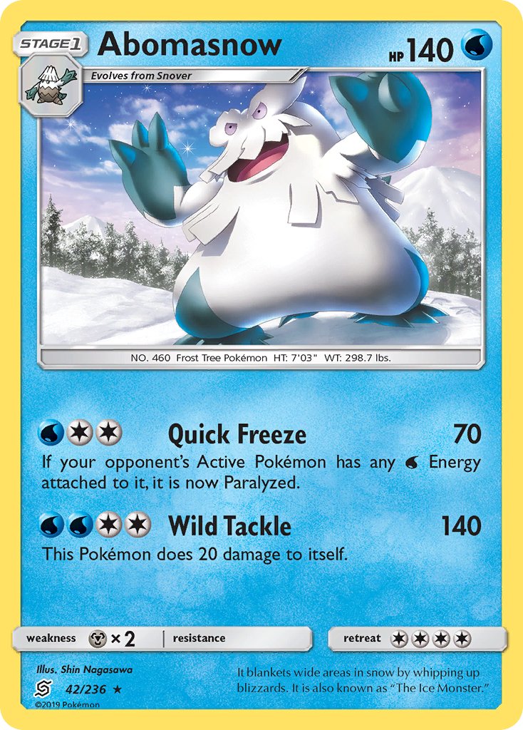 Abomasnow (42/236) [Sun & Moon: Unified Minds] - Dark Crystal Cards