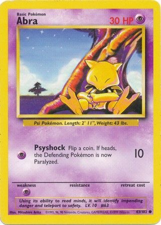 Abra (43/102) [Base Set Unlimited] - Dark Crystal Cards