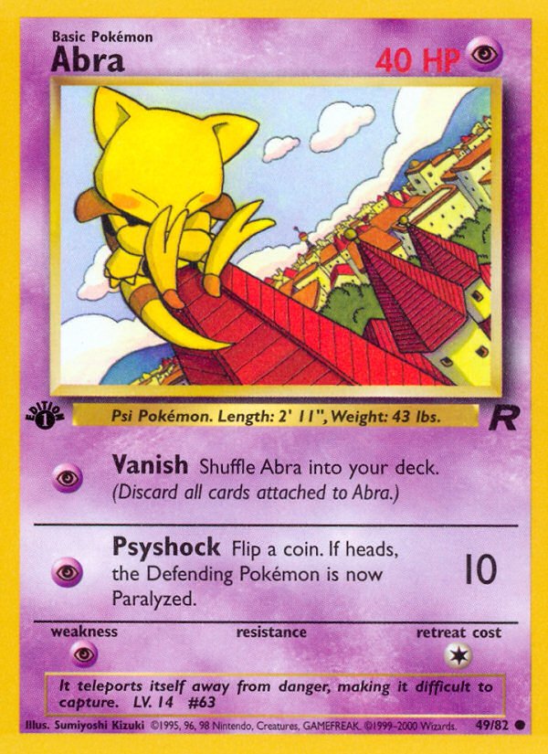 Abra (49/82) [Team Rocket 1st Edition] - Dark Crystal Cards