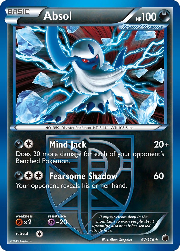 Absol (67/116) (Moltres Legendary Battle Deck) (Theme Deck Exclusive) [Black & White: Plasma Freeze] - Dark Crystal Cards