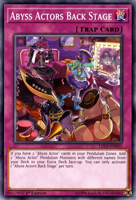 Abyss Actors Back Stage [LED3 - EN055] Common - Dark Crystal Cards