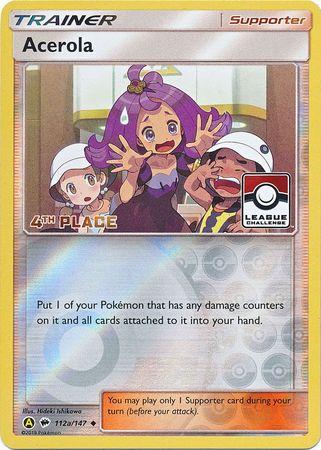 Acerola (112a/147) (League Promo 4th Place) [Sun & Moon: Burning Shadows] - Dark Crystal Cards