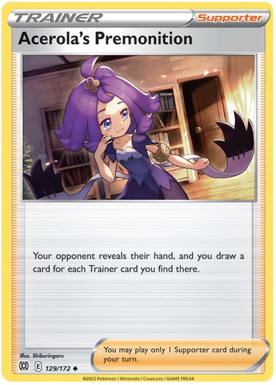 Acerola's Premonition (129/172) [Sword & Shield: Brilliant Stars] - Dark Crystal Cards