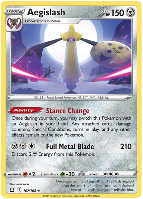 Aegislash (107/163) (107/163) [Sword & Shield: Battle Styles] - Dark Crystal Cards