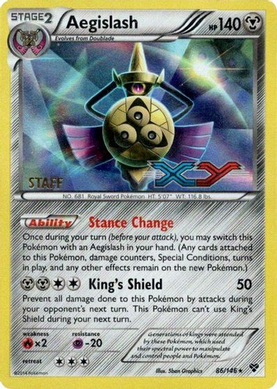 Aegislash (86/146) (Staff Prerelease Promo) [XY: Black Star Promos] - Dark Crystal Cards