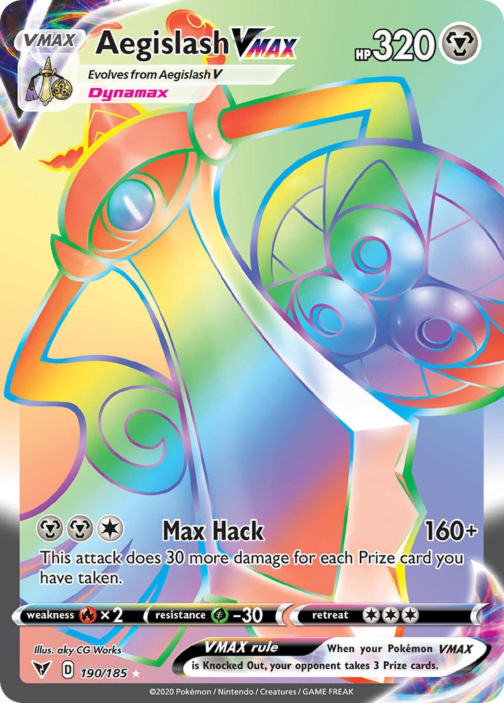 Aegislash VMAX (190/185) [Sword & Shield: Vivid Voltage] - Dark Crystal Cards