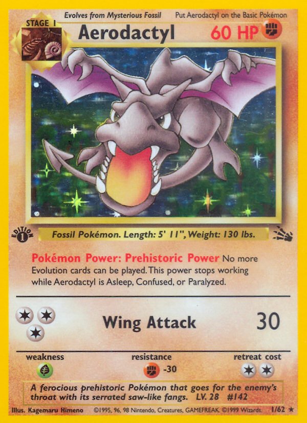 Aerodactyl (1/62) [Fossil 1st Edition] - Dark Crystal Cards