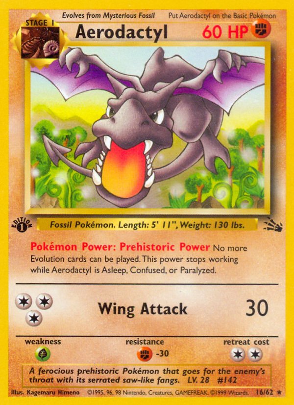 Aerodactyl (16/62) [Fossil 1st Edition] - Dark Crystal Cards