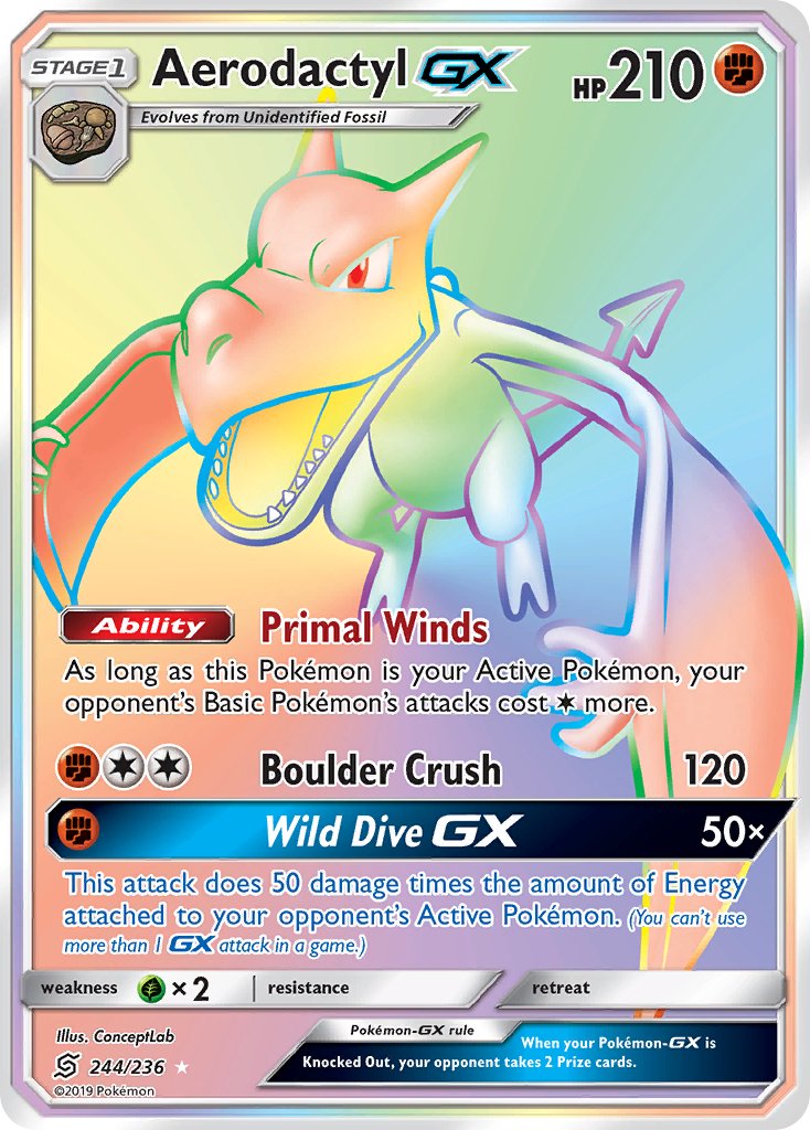 Aerodactyl GX (244/236) [Sun & Moon: Unified Minds] - Dark Crystal Cards