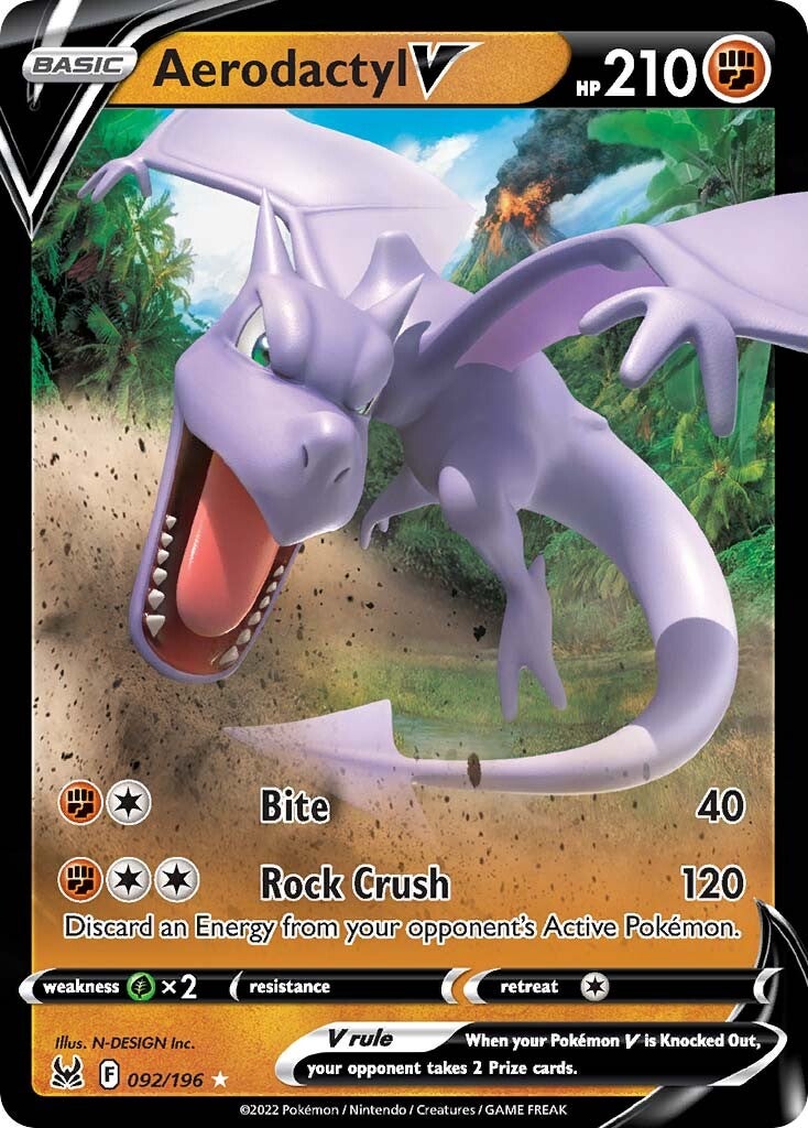 Aerodactyl V (092/196) [Sword & Shield: Lost Origin] - Dark Crystal Cards