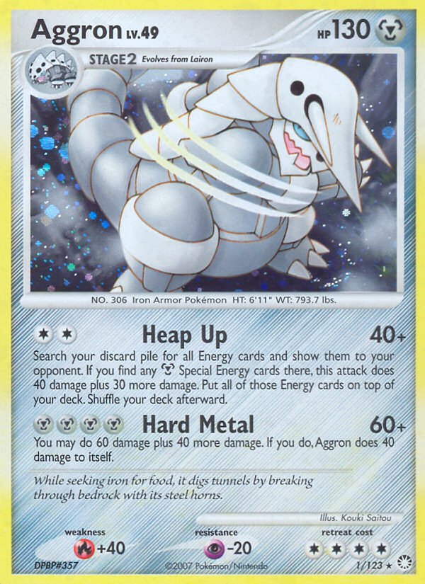 Aggron (1/123) [Diamond & Pearl: Mysterious Treasures] - Dark Crystal Cards