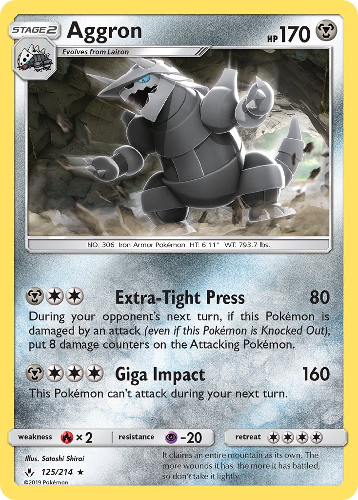 Aggron (125/214) [Sun & Moon: Unbroken Bonds] - Dark Crystal Cards