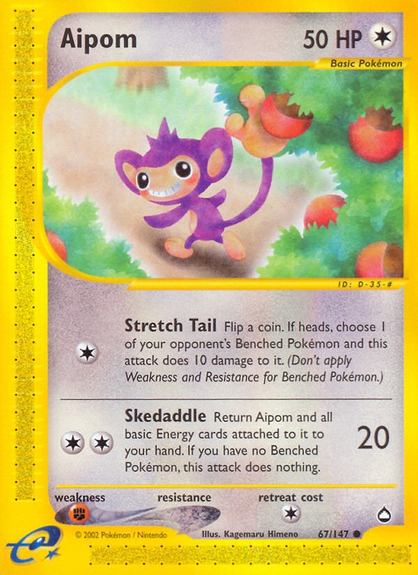 Aipom (67/147) [Aquapolis] - Dark Crystal Cards