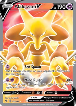Alakazam V (172/185) [Sword & Shield: Vivid Voltage] - Dark Crystal Cards