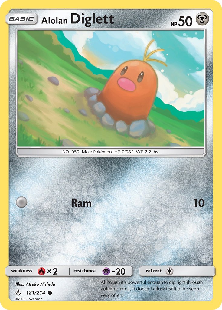 Alolan Diglett (121/214) [Sun & Moon: Unbroken Bonds] - Dark Crystal Cards