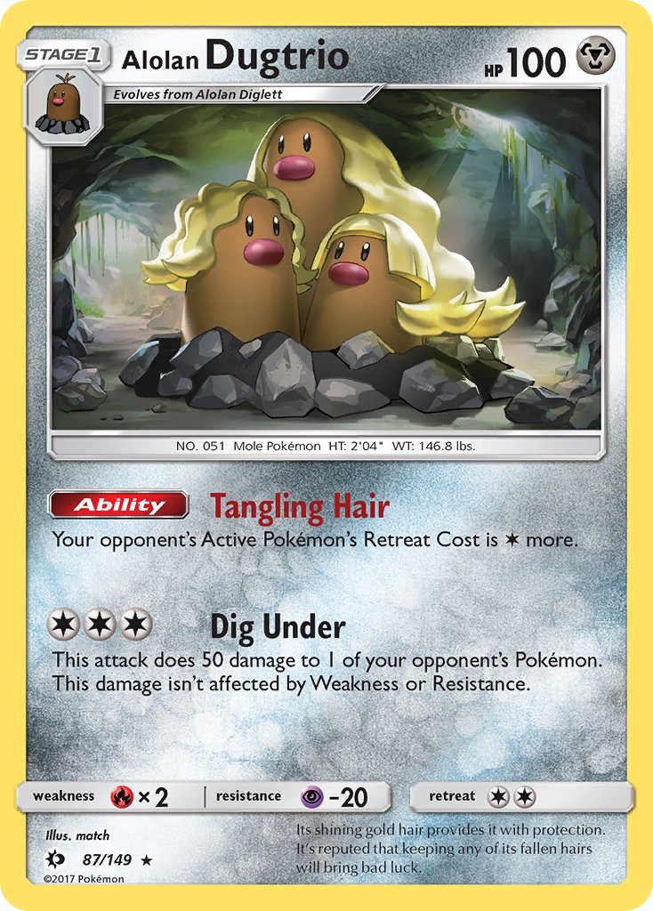 Alolan Dugtrio (87/149) (Cosmos Holo) (Blister Exclusive) [Sun & Moon: Base Set] - Dark Crystal Cards