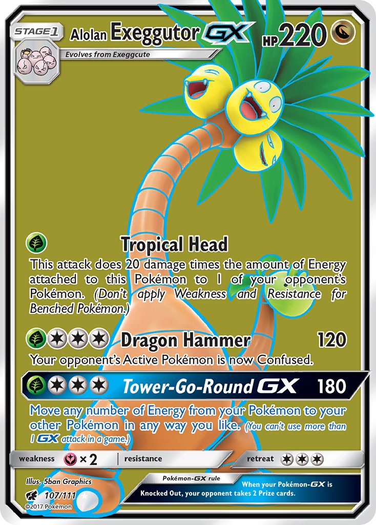 Alolan Exeggutor GX (107/111) [Sun & Moon: Crimson Invasion] - Dark Crystal Cards