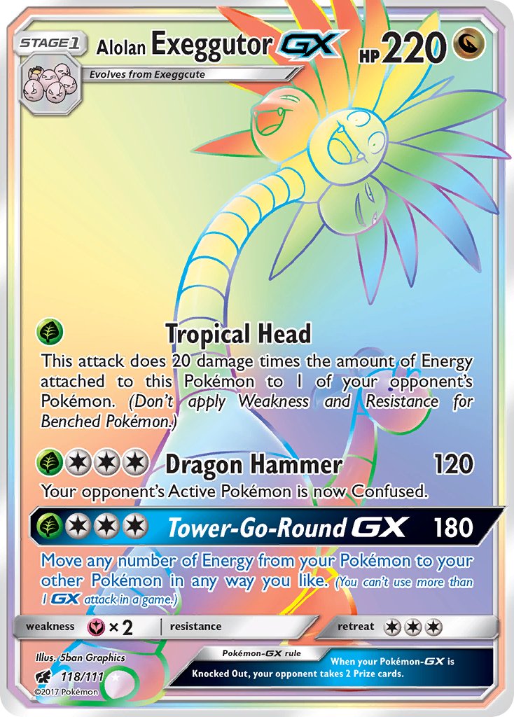 Alolan Exeggutor GX (118/111) [Sun & Moon: Crimson Invasion] - Dark Crystal Cards