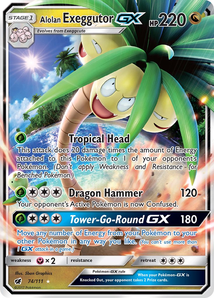 Alolan Exeggutor GX (74/111) [Sun & Moon: Crimson Invasion] - Dark Crystal Cards