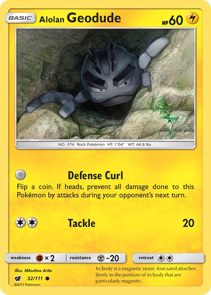 Alolan Geodude (32/111) [Sun & Moon: Crimson Invasion] - Dark Crystal Cards