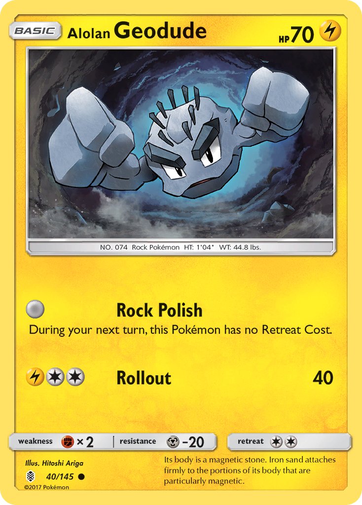 Alolan Geodude (40/145) [Sun & Moon: Guardians Rising] - Dark Crystal Cards