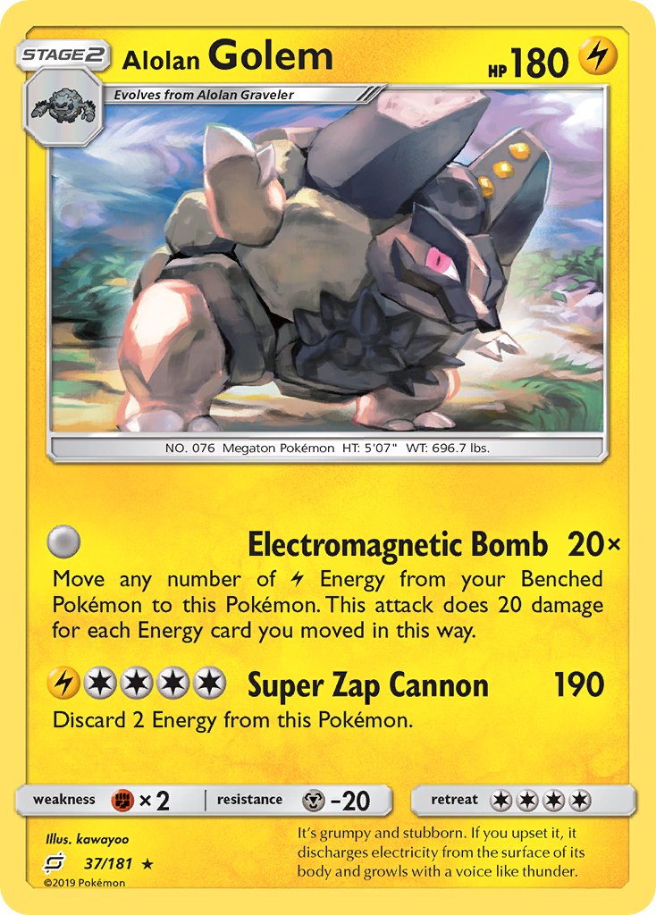 Alolan Golem (37/181) [Sun & Moon: Team Up] - Dark Crystal Cards