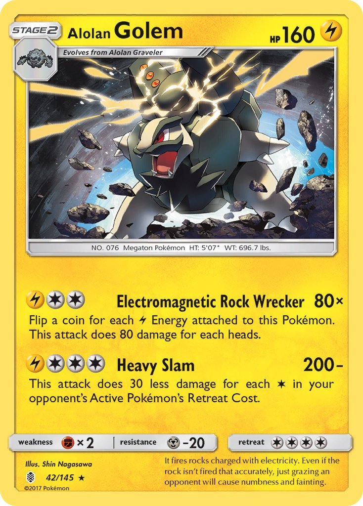 Alolan Golem (42/145) (Cosmos Holo) (Blister Exclusive) [Sun & Moon: Guardians Rising] - Dark Crystal Cards