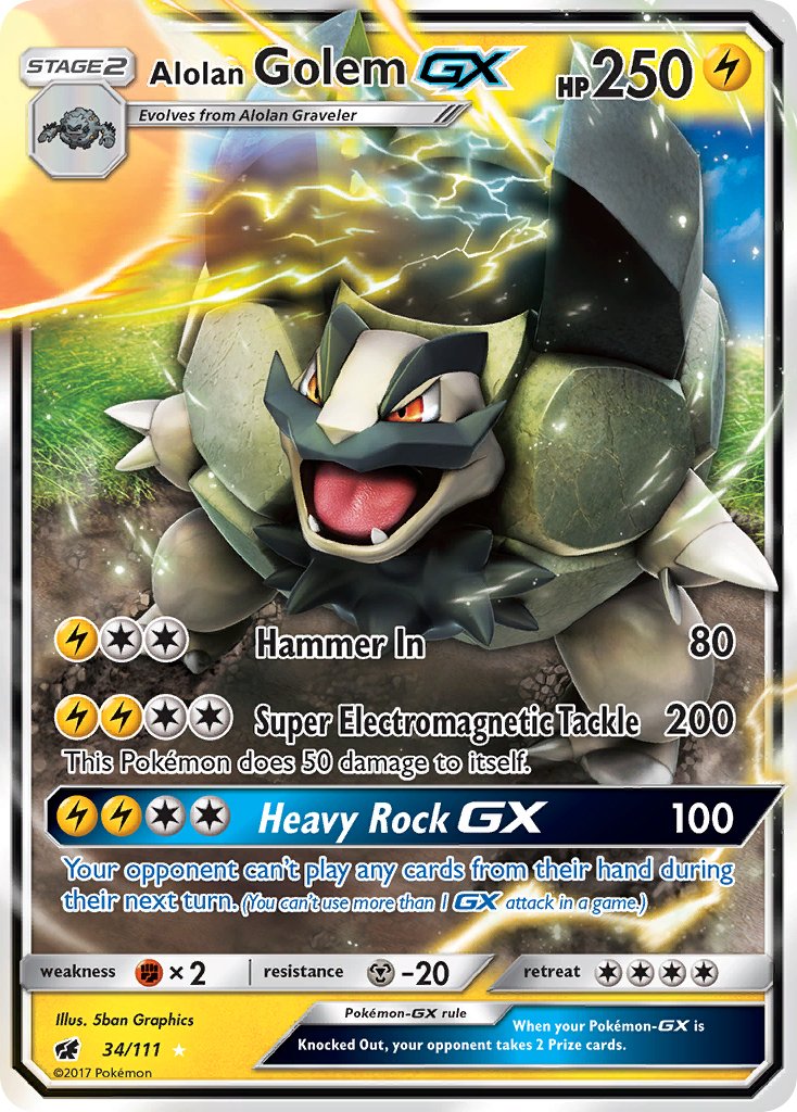 Alolan Golem GX (34/111) [Sun & Moon: Crimson Invasion] - Dark Crystal Cards