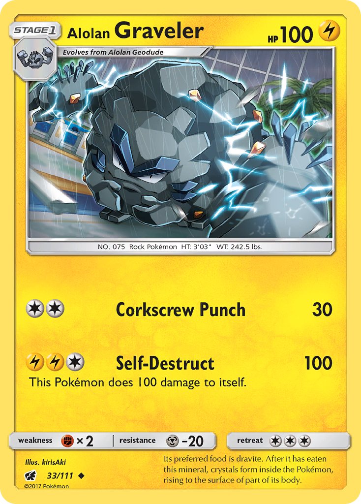 Alolan Graveler (33/111) [Sun & Moon: Crimson Invasion] - Dark Crystal Cards