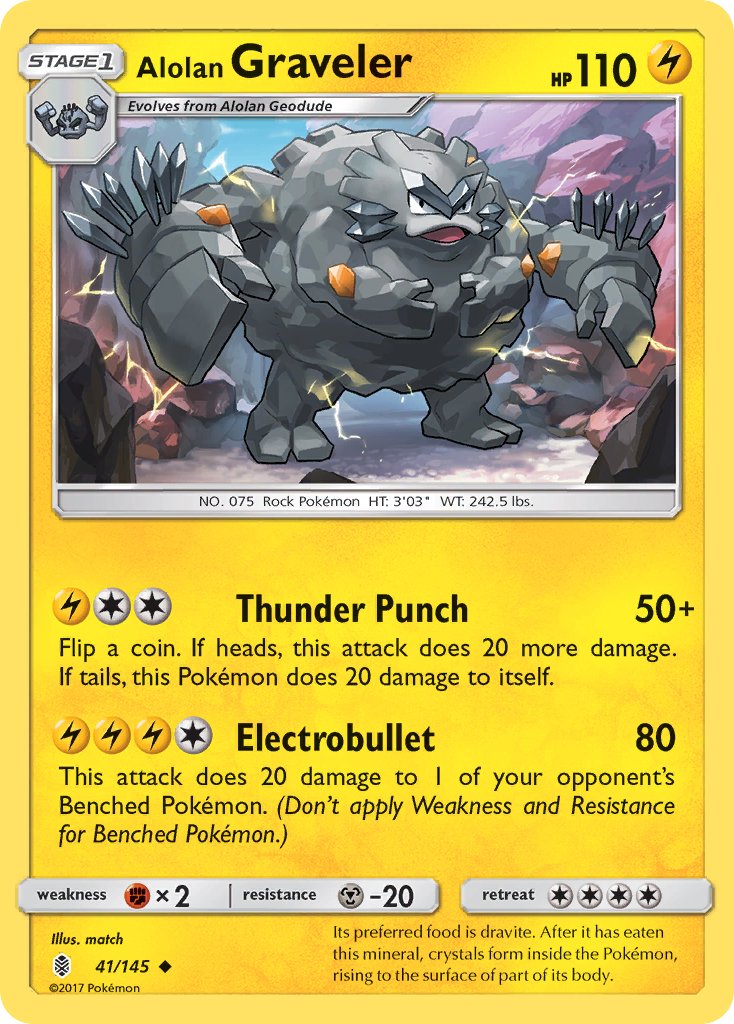 Alolan Graveler (41/145) [Sun & Moon: Guardians Rising] - Dark Crystal Cards