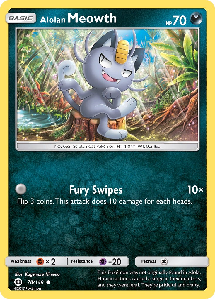 Alolan Meowth (78/149) [Sun & Moon: Base Set] - Dark Crystal Cards