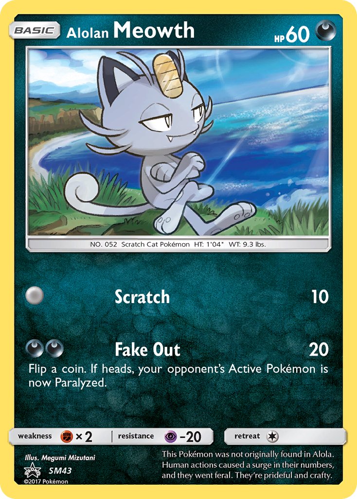 Alolan Meowth (SM43) [Sun & Moon: Black Star Promos] - Dark Crystal Cards