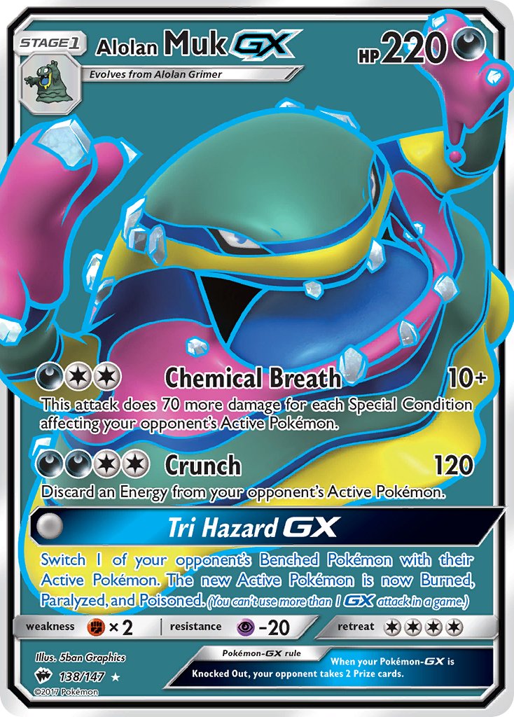 Alolan Muk GX (138/147) [Sun & Moon: Burning Shadows] - Dark Crystal Cards