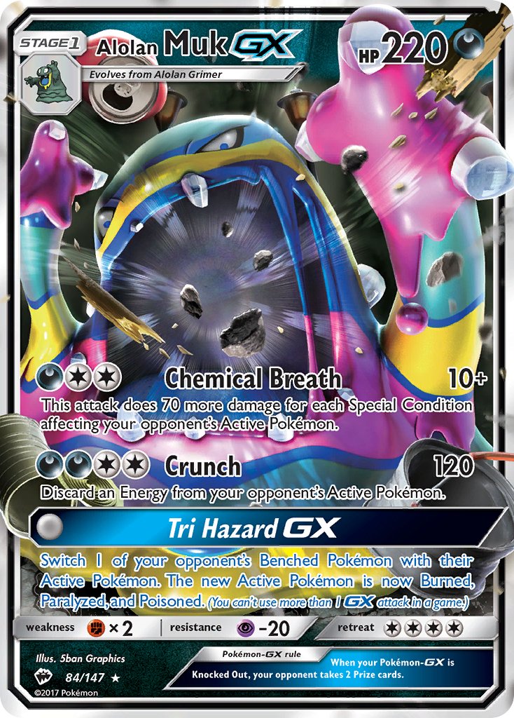 Alolan Muk GX (84/147) [Sun & Moon: Burning Shadows] - Dark Crystal Cards