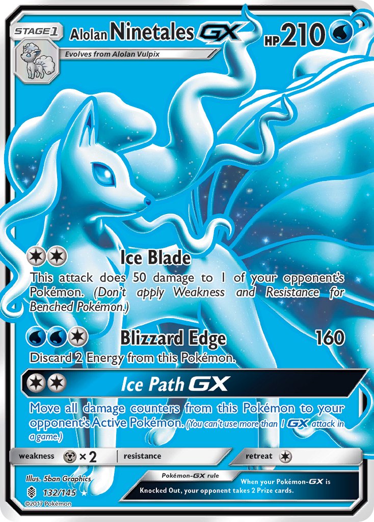 Alolan Ninetales GX (132/145) [Sun & Moon: Guardians Rising] - Dark Crystal Cards