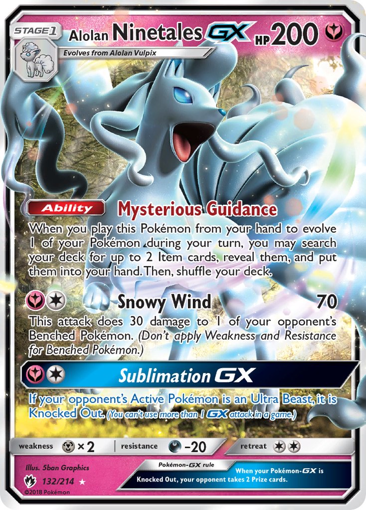 Alolan Ninetales GX (132/214) [Sun & Moon: Lost Thunder] - Dark Crystal Cards