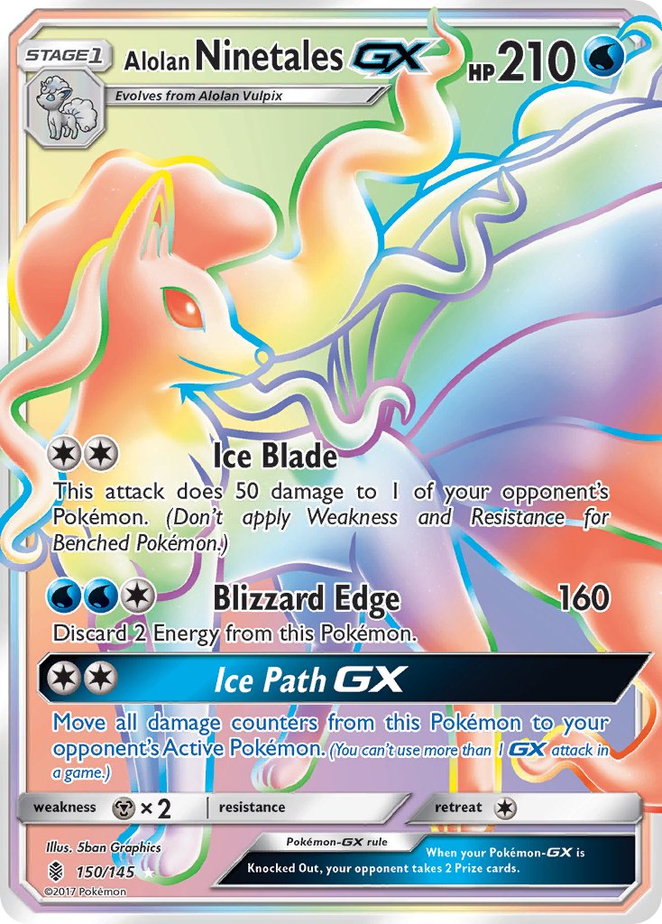 Alolan Ninetales GX (150/145) [Sun & Moon: Guardians Rising] - Dark Crystal Cards