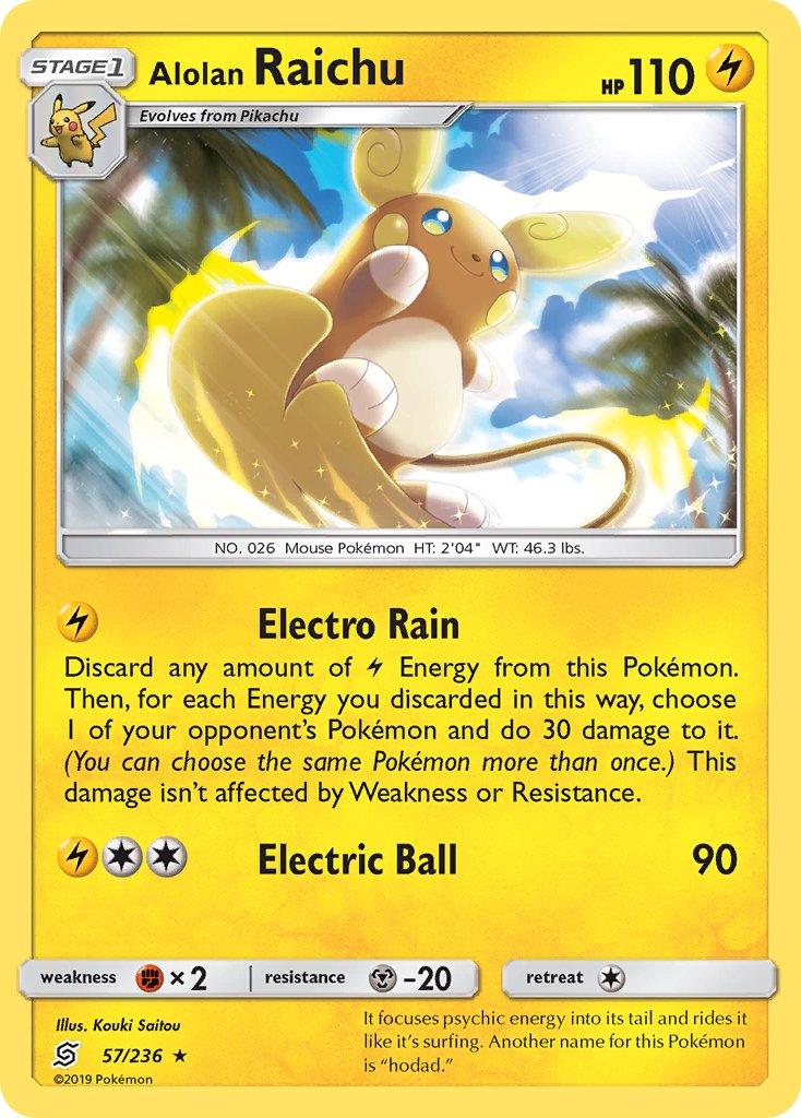 Alolan Raichu (57/236) [Sun & Moon: Unified Minds] - Dark Crystal Cards