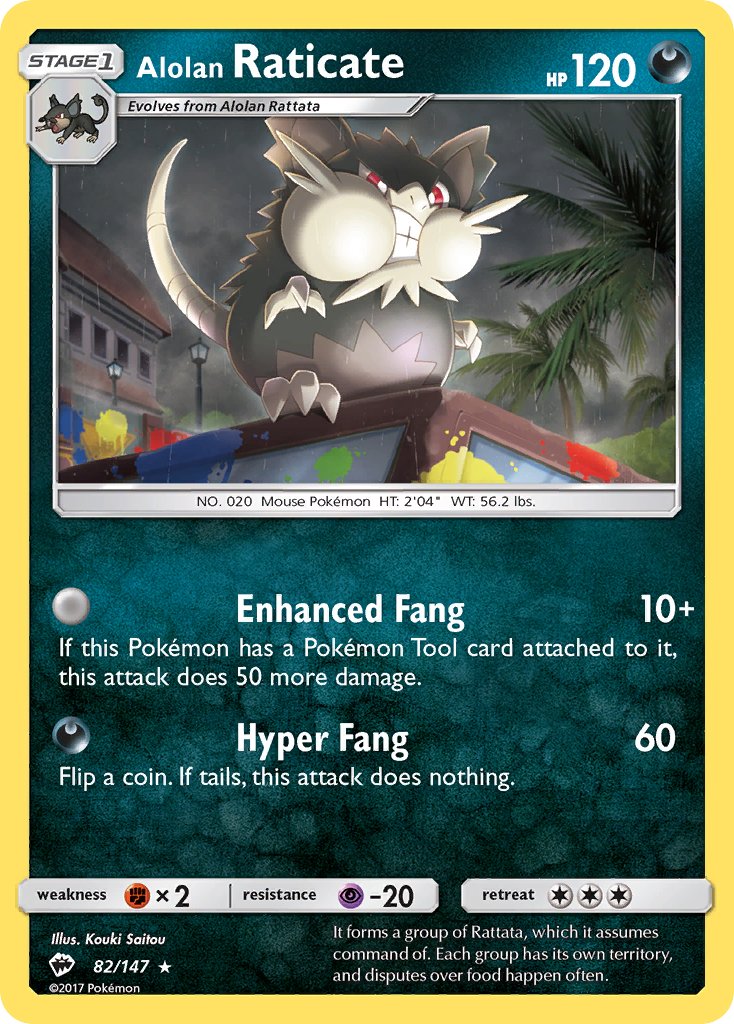 Alolan Raticate (82/147) [Sun & Moon: Burning Shadows] - Dark Crystal Cards