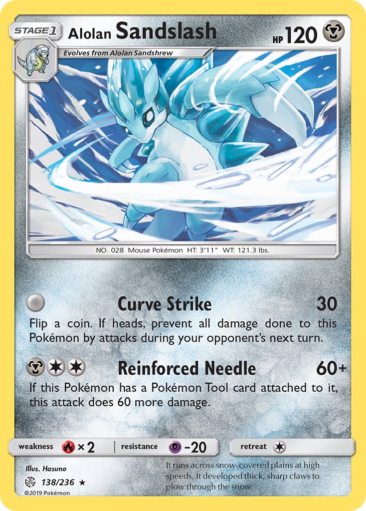 Alolan Sandslash (138/236) [Sun & Moon: Cosmic Eclipse] - Dark Crystal Cards