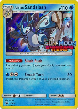 Alolan Sandslash (SM18) (Staff Prerelease Promo) [Sun & Moon: Black Star Promos] - Dark Crystal Cards