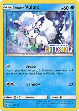 Alolan Vulpix (21/145) (Build A Bear Workshop Exclusive) [Sun & Moon: Guardians Rising] - Dark Crystal Cards