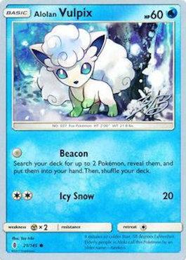 Alolan Vulpix (21/145) (Ice Path FTW - Zachary Bokhari) [World Championships 2017] - Dark Crystal Cards