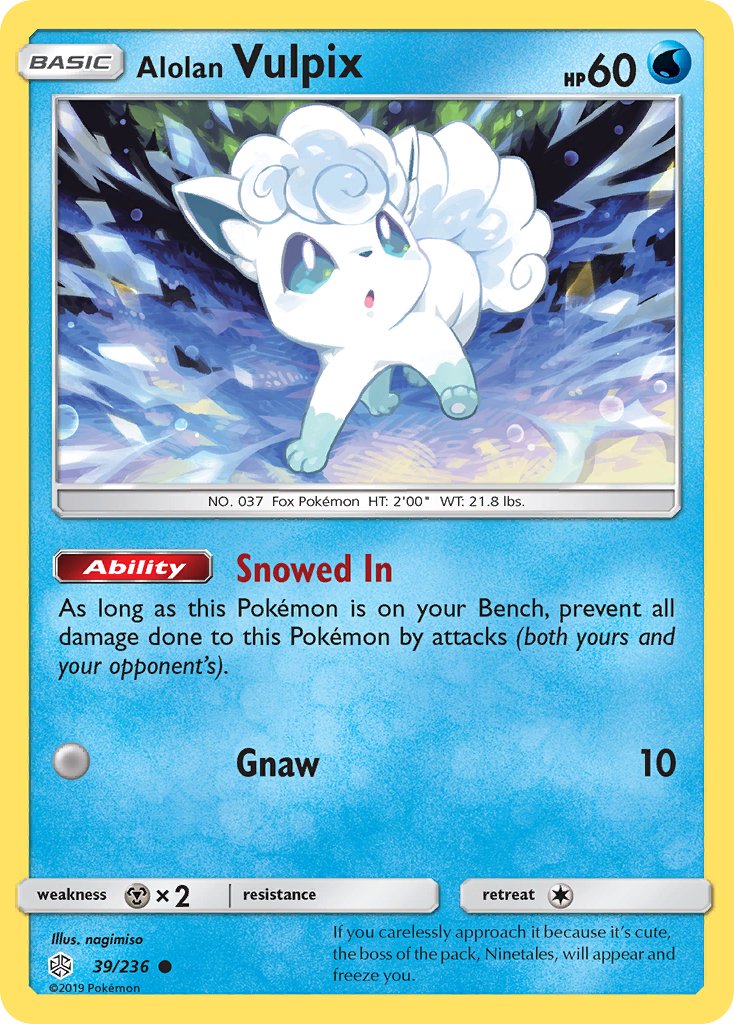 Alolan Vulpix (39/236) [Sun & Moon: Cosmic Eclipse] - Dark Crystal Cards